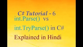 What is difference Between intParse amp intTryParse in C Explained in Hindi [upl. by Filler643]