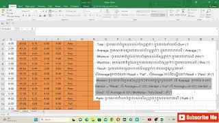 Episode12 Excel Total Average Minimum Maximum Result Mention Rank [upl. by Penney]