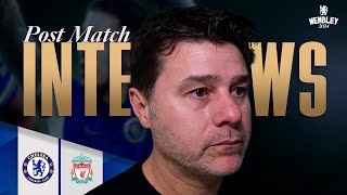 POCHETTINO reacts postmatch  Chelsea 01 Liverpool  Carabao Cup Final  Chelsea FC 202324 [upl. by Aridatha191]