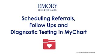 Scheduling a Referral Followup Care or Diagnostic Orders in MyChart [upl. by Hearn]