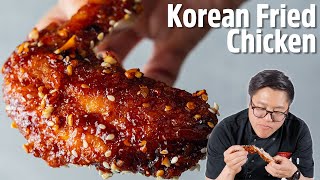 Korean Fried Chicken Wings  Crispy Spicy Sticky Wings from Heaven [upl. by Hibben]