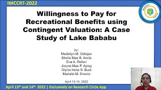 IMCCRT 2022 1182 Title Willingness to Pay for Recreational Benefits using Contingent Valuation [upl. by Aizat]