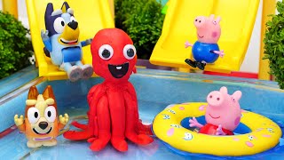 PEPPA PIG amp BLUEY Best Toy Learning Videos for Kids amp Toddlers  Swimming in the Candy Pool and More [upl. by Ellicul]