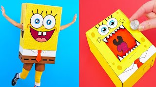 SPONGEBOB FUNNY DIYs Spongebob Squarepants Crafts Easy Paper Crafts and More [upl. by Yart]