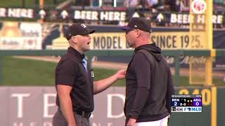 Isotopes’ pitching coach ejected [upl. by Yeltnarb899]