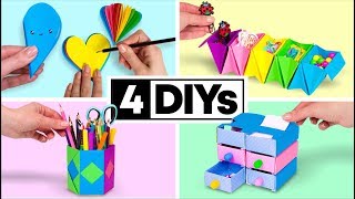 4 DIY You Can Make in 5 MINUTES DIY SCHOOL SUPPLIES [upl. by Rutger]