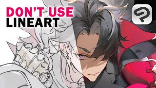 Dont use Lineart 🖋️Full Digital Drawing Process Clip Studio Paint Speedpaint [upl. by Rey799]