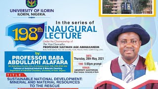 PROF ALAFARA A BABA  UNILORIN 198TH INAUGURAL LECTURE [upl. by Gardener231]