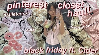 🩰📦 HUGE BLACK FRIDAY HAUL ftcider  coquette balletcore y2k inspired trendy clothes fallwinter [upl. by Ellecram518]