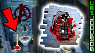 COMMENT RÉCUPÉREZ LA GRENADE DE DEADPOOL FORTNITE EMPLACEMENT DÉBOUCHEUR ET TOILETTE DÉFI DEADPOOL [upl. by Ruffin]