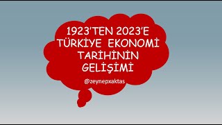 1923ten 2023e Türkiye Ekonomisinin Gelişimi [upl. by Yknarf]