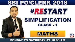 1 Simplification  Part1  Maths  SBI POClerk  Maths By Arun Sir [upl. by Lartnom]