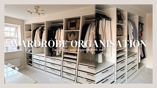 ORGANISING MY WARDROBE  Declutter organise  IKEA PAX wardrobe reveal [upl. by Delinda157]