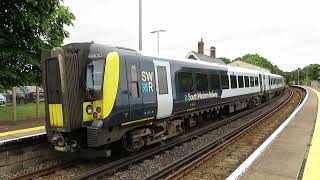 class 444 no 001 Weymouth to London Waterloo at hamworthy railway station [upl. by Ahsiekam391]