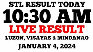 STL Result Today 1030AM Draw January 4 2024 Thursday STL LIVE Result Luzon Visayas and Mindanao [upl. by Jobina825]