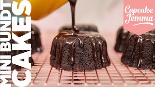 Decadent Chocolate Mini Bundt Cakes Recipe  Cupcake Jemma [upl. by Ellary]