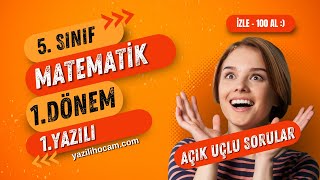 5 Sınıf Matematik AÇIK UÇLU 1Dönem 1Yazılı Soruları ve Çözümleri [upl. by Ttayh]