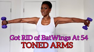 HOW I GOT LONG LEAN amp TONED ARMS AT 54 GOODBYE BATWINGS  TONED ARMS WORKOUT WEIGHTS 🏋🏿‍♀️ FUMIFIT [upl. by Ennairol]