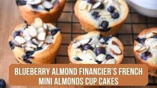 Blueberry Almond Financier’s French Mini Almonds Cup Cakes  Cup Cakes  Bitrecipes [upl. by Anerda]