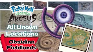 All Unown Locations Obsidian Fieldlands  Pokémon Legends Arceus [upl. by Lundin]