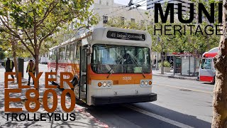 MUNI Heritage Weekend 2019  San Francisco MUNI 1976 Flyer E800 trolleybus [upl. by Hsiwhem]