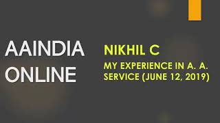 Nikhil C Lucknow on AA Service in AAINDIAONLINE Group [upl. by Laniger]