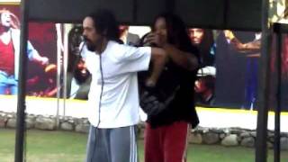 Damian Marley putting hair in backpack to play Soccer GENIUS [upl. by Peirsen]