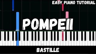 Bastille  Pompeii Easy Piano Tutorial [upl. by Nyllaf]