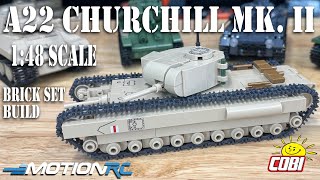 COBI A22 Churchill MK II 148 Scale Tank Speed Build Review  Motion RC [upl. by Allenod]