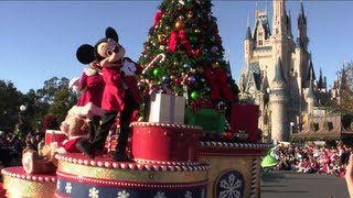 Mickeys Once Upon a Christmastime Parade daytime at the Magic Kingdom [upl. by Nolad50]