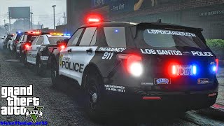 Playing GTA 5 As A POLICE OFFICER City Patrol HPD GTA 5 Lspdfr Mod 4K [upl. by Prince943]