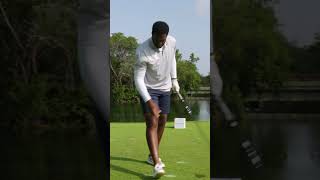 Patriots quarterback Jacoby Brissett makes it look effortless at the NFLPA Golf Classic [upl. by Lyndon]