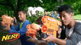 NERF Stunts  Dessert Double Demolishing wThe NStrike Elite Demolisher 2in1 Blaster [upl. by Tung]