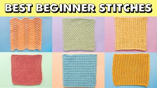 BEST KNIT STITCH PATTERNS for Beginners [upl. by Amsab]