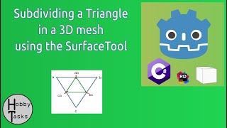 Godot 3  3D Mesh Manipulation  16  Subdividing a Triangle Using the SurfaceTool [upl. by Swartz325]