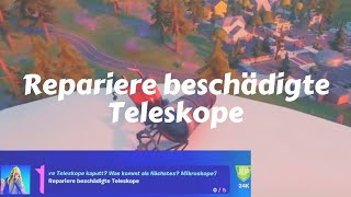 Repariere beschädigte Teleskope  Foreshadowing Quest alle 5 Orte  Fortnite Auftrag [upl. by Aipotu292]