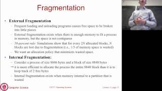 Lecture 11 Memory Management [upl. by Reiser]