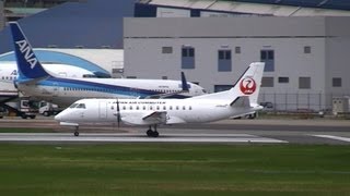 JAL Saab 340B New Livery Take off at Itami [upl. by Gurl]