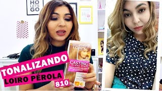 TONALIZANDO O LOIRO louro pérola 810 casting creme gloss [upl. by Odnumde]