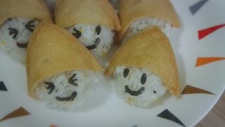 귀여운 유부초밥 만들기 how to make fried tofu sushi いなり寿司 [upl. by Airetnohs]