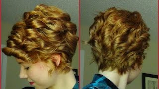 How To Curl A Pixie Haircut Straightener Technique ♥ [upl. by Anelis]