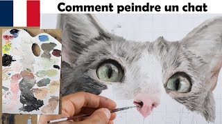 Comment peindre un chat  tutoriel à la peinture [upl. by Ternan581]