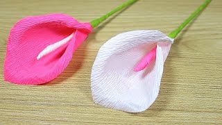 How to make Paper Flower 2017  Flower Making of Crepe Paper  DIY Paper Crafts [upl. by Adnil64]