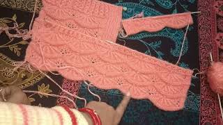 Scalloped Border Pattern for Cardigan Jacket 88knittingLesson2018 [upl. by Elna]