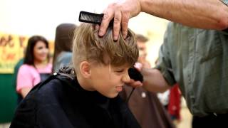 Ben getting shaved for St Baldricks [upl. by Ahsikam]