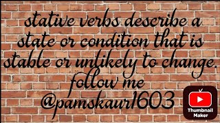 stative verbs [upl. by Robinson430]