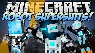 Minecraft  ROBOT SUPERSUITS Guns Gadgets Jetpacks amp More  Mod Showcase [upl. by Naihtsirc]