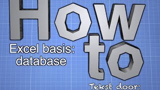 Een database maken in Excel [upl. by Eidoc]