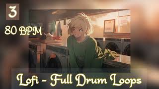 FREE Lofi Sample Packs 80 BPM Serpent Lofi Full Drum Loops 3  Free Download Stock Drum Samples [upl. by Morty]