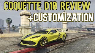 Gta 5 Coquette D10 Customization Costs  Coquette D10 Review amp Drag Races [upl. by Haliehs]